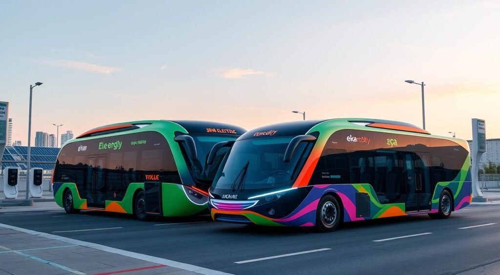 JBM Electric and Eka Mobility electric buses JBM Electric and Eka Mobility electric buses
