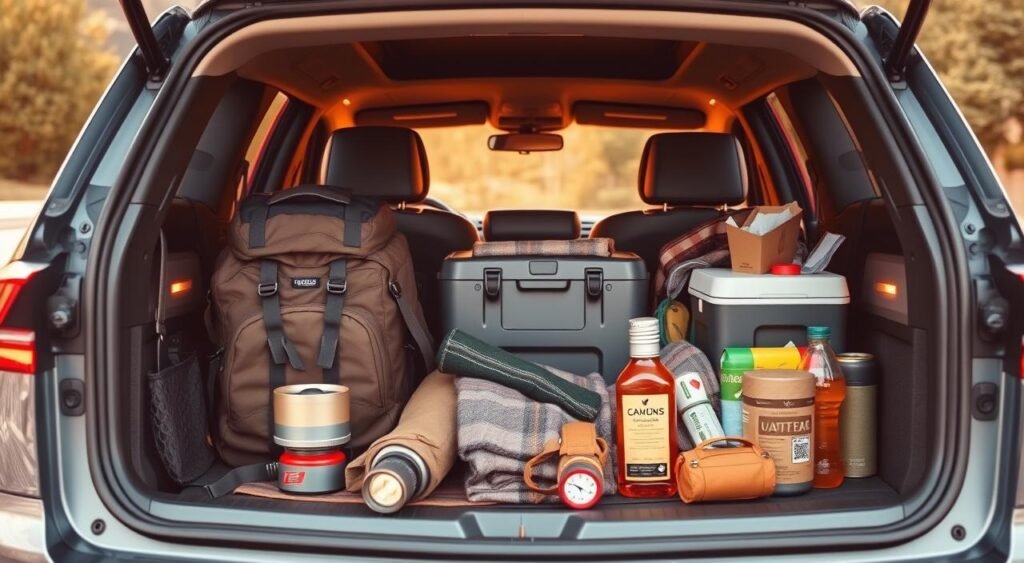 Road trip essentials packed in a VW Tiguan R-Line Road trip essentials packed in a VW Tiguan R-Line