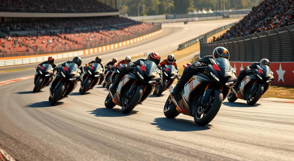 TVS racing bikes on the track TVS racing bikes on the track
