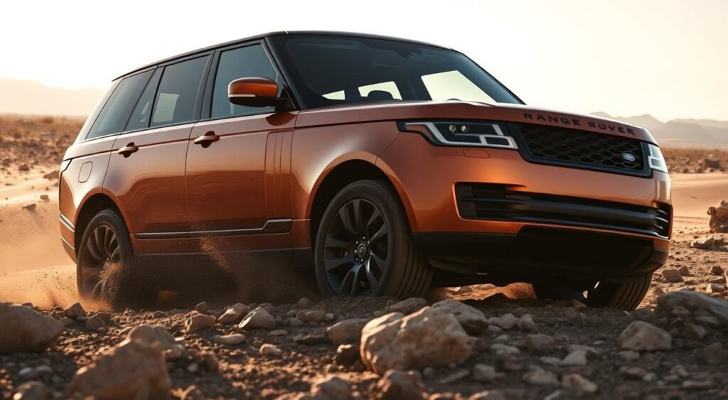 Range Rover SV Masāra driving off-road