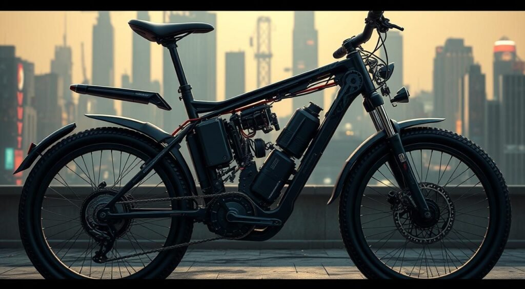 Cyberpunk-Style E-Bike Concept technical components