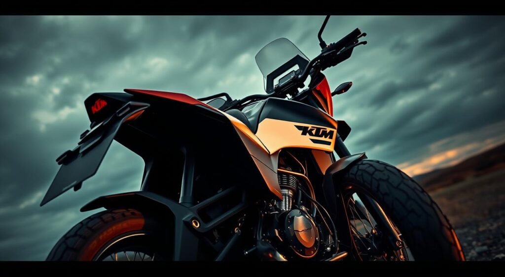 KTM design features on Adventure motorcycle