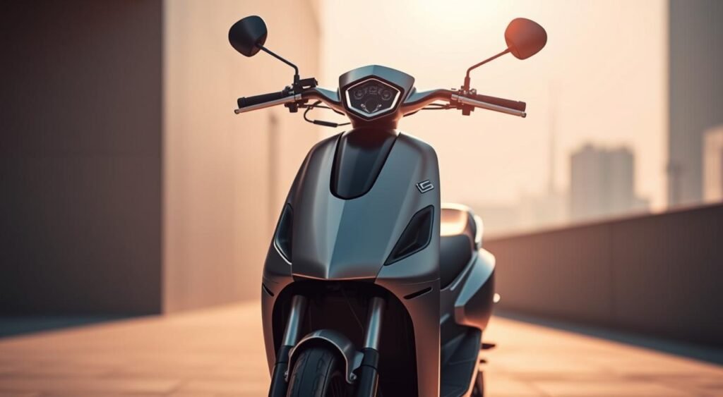 Kinetic DX features modern electric scooter design Kinetic DX features modern electric scooter design