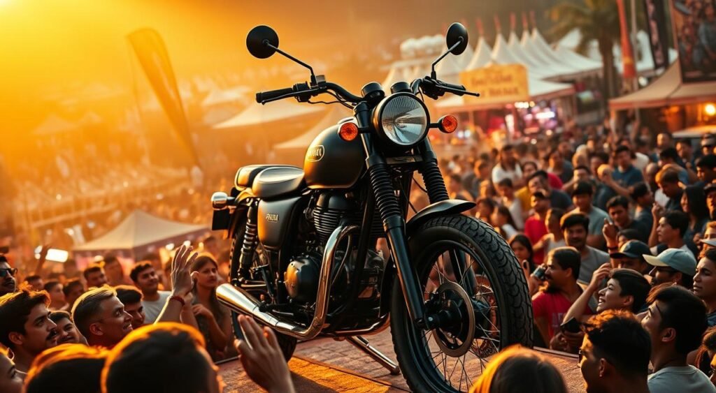 Royal Enfield Guerrilla 450 at festival