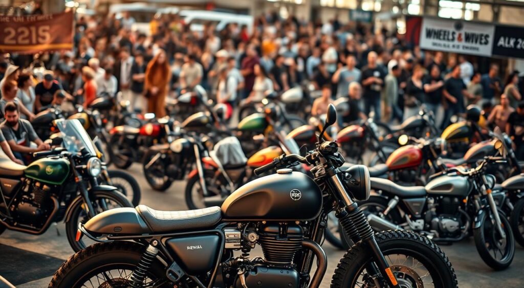 custom bike displays at motorcycle event